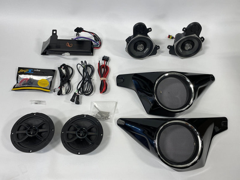 Stage 5 - BMW K1600B & Grand America Front 5 1/4", Rear 6 1/2", and dual 8" Subwoofer Speaker Upgrade. - Motorrad Audio